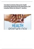 Test Bank & Solution Manual for Health Psychology Biopsychosocial Interactions, 2nd Canadian Edition by Edward P. Sarafino