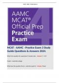 MCAT - AAMC - Practice Exam 3 Study Guide Questions & Answers 2024. 