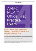 MCAT - AAMC Study Guide Exam Review Questions (188 Terms) with Certified Solutions 2024