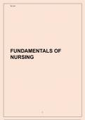 FUNDAMENTALS OF NURSING questions and correct answers graded A+ 2024/2025