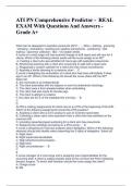 ATI PN Comprehensive Predictor -  REAL EXAM With Questions And Answers - Grade A+