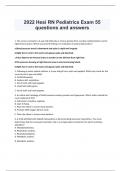  2022 Hesi RN Pediatrics Exam 55  questions and answers