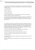 CRITICAL CARE REGISTERED NURSE(CCRN) REVISION EXAM 2 WITH VERIFIED ANSWERS