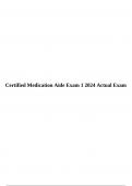 Certified Medication Aide Exam 1 2024 Actual Exam. 