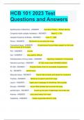 HCB 101 2023 Test Questions and Answers