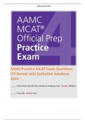AAMC Practice MCAT Exam Questions (99 Terms) with Definitive Solutions 2024 