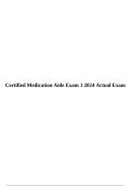 Certified Medication Aide Exam 1 2024 Actual Exam.