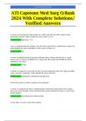 ATI Capstone Med Surg Q-Bank 2024 With Complete Solutions/ Verified Answers