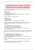 ACCOUNTING (ACCT) EXAM 1 MULTIPLE  QUESTIONS WITH VERIFIED ANSWERS.