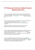 PN Maternal Newborn Online Practice 2020 B with NGN