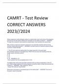CAMRT - Test Review CORRECT ANSWERS  2023//2024