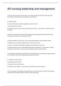 ATI nursing leadership and management questions and answers 2024