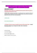 BIOL103 6384 Final exam answer sheet Ostrowski Latest Update 100% Complete Solution