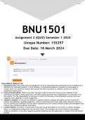 BNU1501 Assignment 2 (100% ANSWERS) Semester 1 2024 (155297) - DISTINCTION GUARANTEED