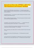 Operational Security (OPSEC) (JKO Post  Test Questions and answer/ Verifi/ Examminable Questions and answers For 2024/25.ated A+ed/