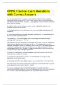 CPPS Practice Exam Questions with Correct Answers 