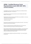 HFMA - Certified Revenue Cycle Representative exam 2024 with 100% correct answers