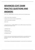 ADVANCED CCHT EXAM PRACTICE QUESTIONS AND ANSWERS 