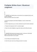 Firefighter Written Exam with answers  / Situational Judgement