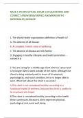 NACE 1 PN-RN ACTUAL EXAM 110 QUESTIONS AND  CORRECT ANSWERS(VERIFIED ANSWERS)WITH  RATIONALES|AGRADE 1. The World Health organizations definition of health is? A. The absence of all disease B. A complete, holistic state of wellbeing C. The absence of dise