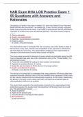 NAB Exam NHA LOS Practice Exam 1 55 Questions with Answers and Rationales.