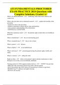 ATI FUNDAMENTALS PROCTORED EXAM PRACTICE 2024 Questions with Complete Solutions, Graded A+