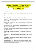 ATI PROCTORED FUNDAMENTALS QUESTIONS WITH COMPLETE SOLUTIONS, A+