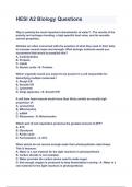 HESI A2 Biology exam (with verified answers) / Latest 2024