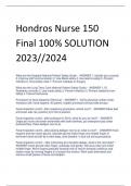 UPDATED Hondros Nurse 150 Final 100% SOLUTION 2023//2024