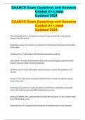 DAANCE Exam Questions and Answers Graded A+ Latest Updated 2024