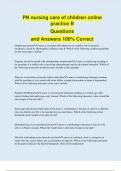 PN nursing care of children online  practice B Questions and Answers 100% Correct