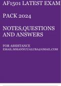 AFL1501 LATEST EXAM PACK (QUESTIONS AND ANSWERS) 