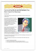 Samenvatting (NLs) van het boek 'De zin van het bestaan' (Eng: Man's Search for Meaning)  van Viktor Frankl - door Uitblinker