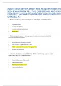 (NGN) NEW GENERATION NCLEX QUESTIONS FOR 2024 EXAM WITH ALL THE QUESTIONS AND 100% CORRECT ANSWERS (GENUINE AND COMPLETE) GRADED A+