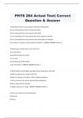 PHYS 284 Actual Test| Correct  Question & Answer