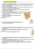 Module 8 Lymphatic System Exam with complete solutions