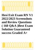 Hesi Exit Exam RN V1 2022/2023 Screenshots and Review Questions ( 160 Q&A )Best Exam Solution Guaranteed success Graded A+ HESI RN EXIT EXAM V1 2022 | 160 Q&A ACTUAL SCREENSHOTS #4: I placed the Red dot on the base of the neck on the right side. HESI