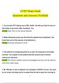 CCHT Study Guide  Questions and Answers (2024 / 2025) (Verified Answers)