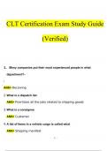 CLT Certification Exam Study Guide  Questions and Answers (2024 / 2025) (Verified Answers)