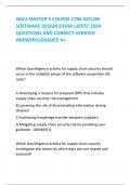 WGU MASTER’S COURSE C706-SECURE SOFTWARE DESIGN EXAM LATEST 2024 QUESTIONS AND CORRECT VERIFIED ANSWERS|GRADED A+ Which due diligence activity for supply chain security should occur in the initiation phase of the software acquisition life cycle? A Develop