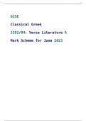  GCSE  Classical Greek  J292/04: Verse Literature A  Mark Scheme for June 2023