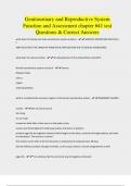 Genitourinary and Reproductive System  Function and Assessment chapter #41 test  Questions & Correct Answers