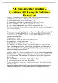 ATI fundamentals practice A Questions with Complete Solutions, Graded A+