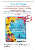 Test Bank For Varcarolis' Foundations of Psychiatric-Mental Health Nursing A Clinical Approach, 9th Edition by Margaret Jordan Halter  All Chapter 1-36, Updated with All Questions and Rationales Answers