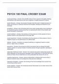 PSYCH 100 FINAL CROSBY EXAM 2024 QUESTIONS AND ANSWERS