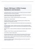 Psych 100 Exam 3 (PSU Crosby) Questions and Answers