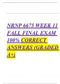 NRNP 6675 Week 11 Fall Final Exam