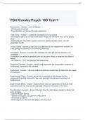 PSU Crosby Psych 100 Test 1 Questions and Answers 