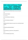 BEST ANSWERS GIA Colored Stone Final Exam 100% VERIFIED  ANSWERS CORRECT