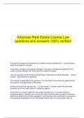    Arkansas Real Estate License Law questions and answers 100% verified.